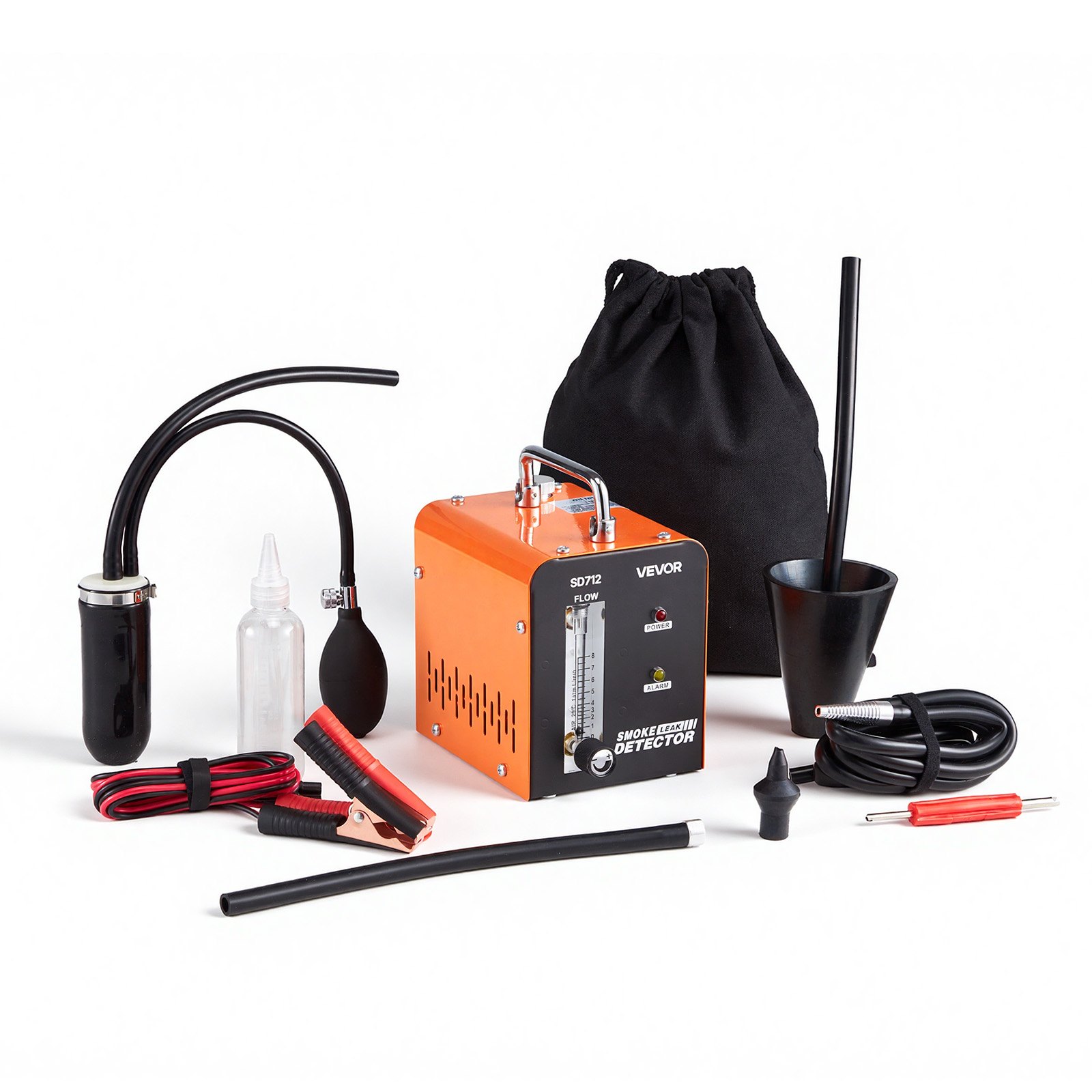 VEVOR Automotive Smoke Machine Leak Detector, DC 12V EVAP Vacuum Diagnostic Tester with Built-in Air Pump & Flow Meter, 1 PSI Vacuum Pipeline Fuel Diagnostic Detector for Cars, Motorcycles, Trucks