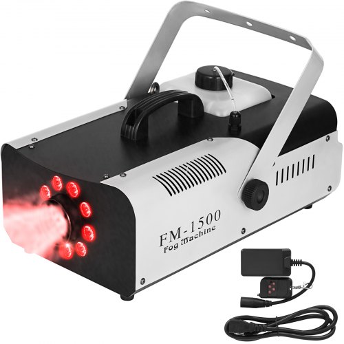 VEVOR Fog Machine, 1500W 2L 9 LED Lights, Smoke Fogger Portable with Wireless Remote Control, DJ Stage for Club, Parties, Weddings and Holidays