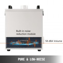 Extrator de fumaça de ar puro VEVOR 80W Purificador de ar de fumaça 180m3 / h Purificador de ar puro de volume de ar 220V 99,97% Extrator de fumaça portátil 58 dBA Purificador de fumaça de baixo ruído para máquina de gravação a laser CNC