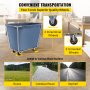 VEVOR Basket Truck Steel Canvas Laundry Basket 8 Bushel Truck Cap Basket Cart