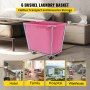 VEVOR Basket Truck, 6 Bushel Steel Canvas Laundry Basket, 3" Diameter Wheels Truck Cap Basket Canvas Laundry Cart Usually Used to Transport Clothes, Store Sundries Suitable for Hotel, Home, Hospital