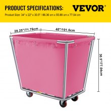 VEVOR Basket Truck, 16 Bushel Steel Canvas Laundry Basket, 3" Diameter Wheels Truck Cap Basket Canvas Laundry Cart Usually Used to Transport Clothes, Store Sundries Suitable for Hotel, Home, Hospital