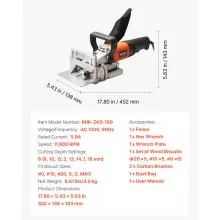 Biscuit Plate Joiner Plate Cutter Tool 5.9A 11600 RPM Motor with Wood Biscuits