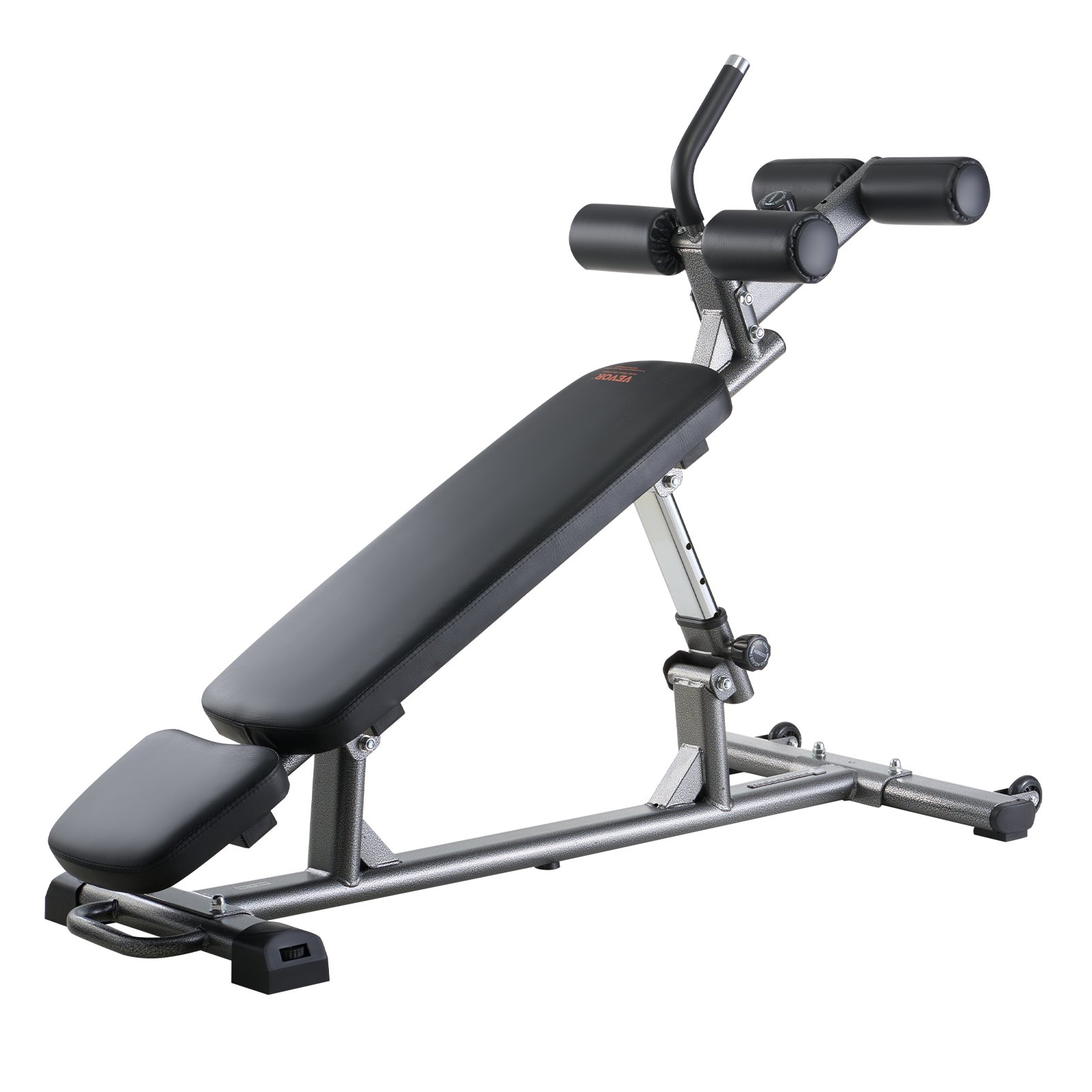 VEVOR Sit Up Bench, Decline Ab Bench with Reverse Crunch Handle, with 4 Adjustable Height Settings, Heavy Duty Steel, 1000 Lbs Capacity, for Home Gym Workouts, Strength Training, Full Body Muscles