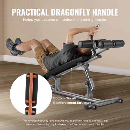 Ab Workout Flat Bench Leg Raise Ab Machine Adjustable Sit-Up Bench