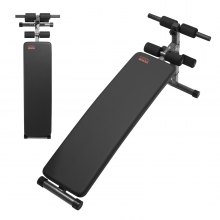 VEVOR Sit Up Bench Folding Curved Ab Bench 5 Adjustable Height 500 LBS Capacity