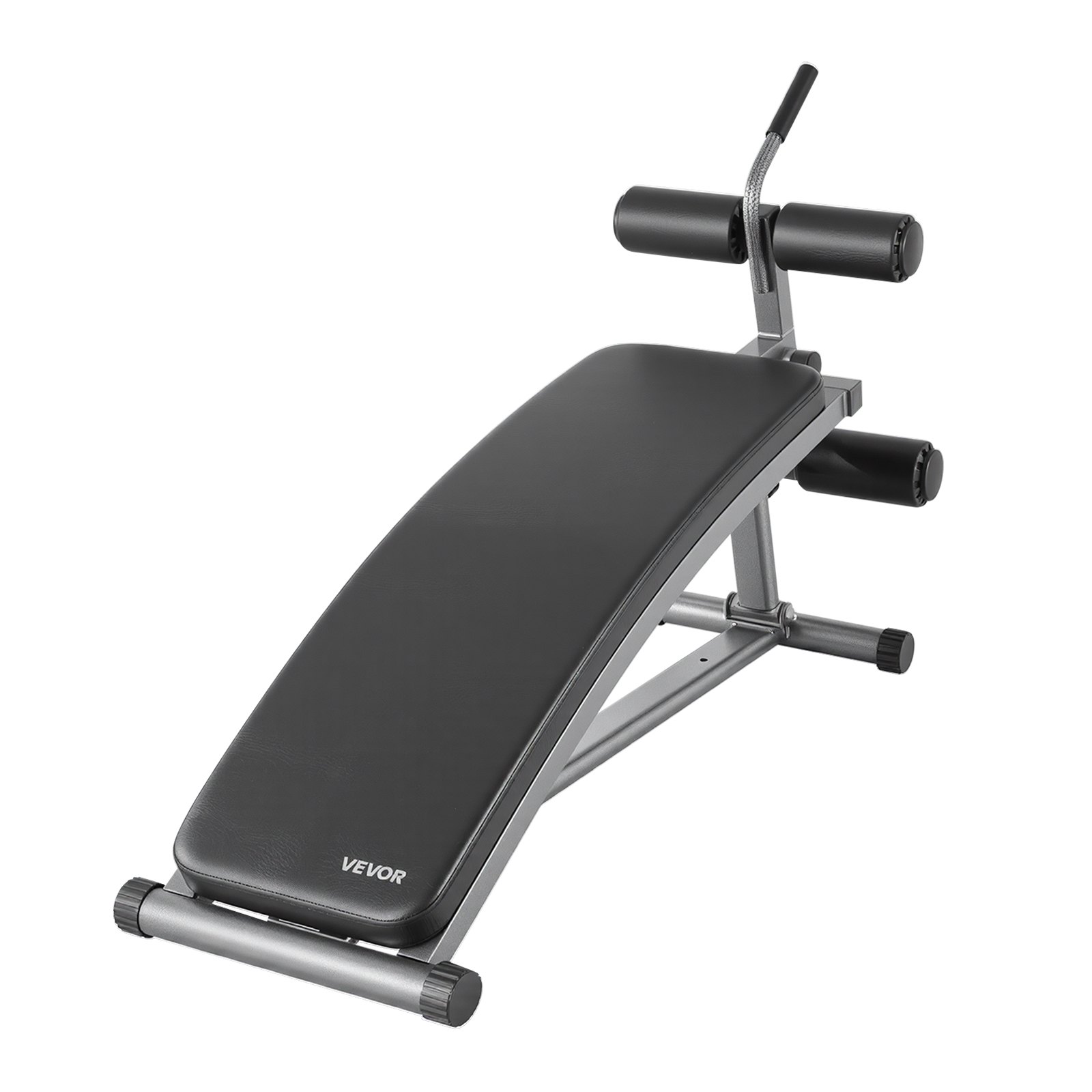 VEVOR Sit Up Bench, Curved Decline Ab Bench with Reverse Crunch Handle, with 6 Adjustable Height Setting, Heavy Duty Steel, 272 Kg Capacity for Home Gym Workouts, Strength Training, Full Body Muscles