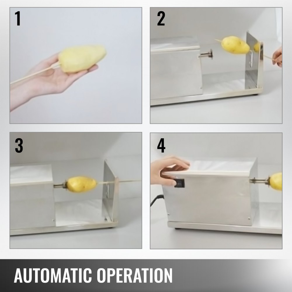 Electric Tornado Potato Spiral Slicer Cutter Twister French Fry Stainless Steel