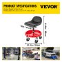 VEVOR Shop Stool, 400 LBS Rolling Garage Stool, 56 cm to 66 cm Adjustable Height Mobile Rolling Gear Seat, Round Tray Garage Pneumatic Stool, All-Terrain 5" Casters with Two Brakes Mechanic Seat