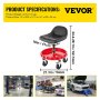 VEVOR Shop Stool, 400 LBS Rolling Garage Stool, 22” to 26” Adjustable Height Mobile Rolling Gear Seat, Round Tray Garage Pneumatic Stool, All-Terrain 5" Casters with Two Brakes Mechanic Seat
