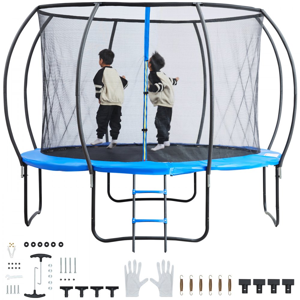 VEVOR YXBC10YCHWYX52X5HV0 10 ft. & 330 lbs Heavy Duty Trampoline with Enclosure Jumping Mat & Spring