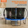 VEVOR 12FT Outdoor Recreational Trampoline for Kids with safety Enclosure Net