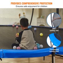 VEVOR 12FT Trampoline, 400 lbs Trampoline with Enclosure Net, Ladder, and Curved Pole, Heavy Duty Trampoline with Jumping Mat and Spring Cover Padding, Outdoor Recreational Trampolines for Kids Adults