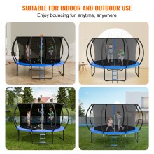 VEVOR 12FT Outdoor Recreational Trampoline for Kids with safety Enclosure Net