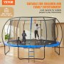 VEVOR 14FT Trampoline, 450 lbs Trampoline with Enclosure Net, Ladder, and Curved Pole, Heavy Duty Trampoline with Jumping Mat and Spring Cover Padding, Outdoor Recreational Trampolines for Kids Adults