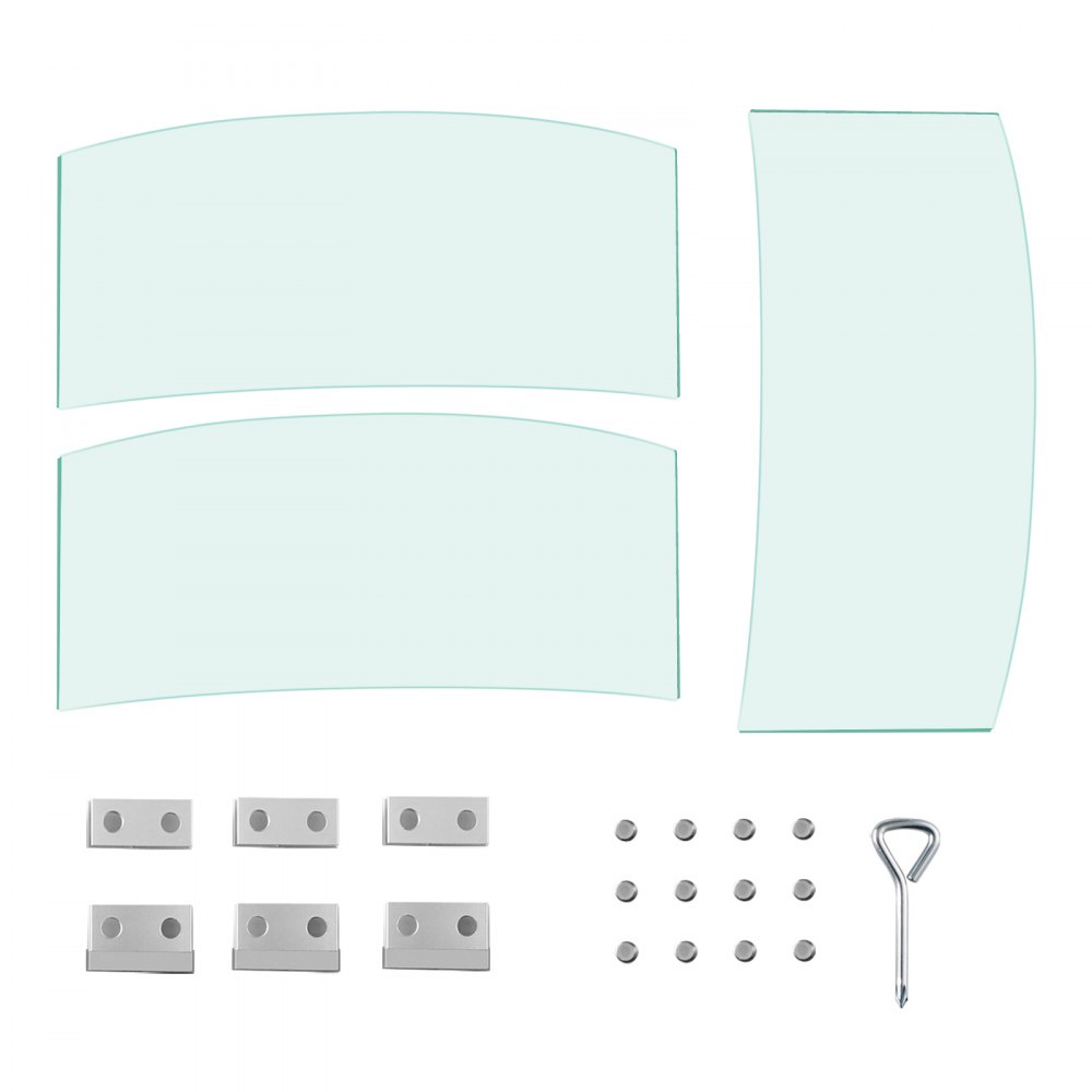 VEVOR Fire Pit Wind Guard Tempered Glass Flame Guard 17x17x6 In 1/4-In Thick