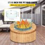 VEVOR Fire Pit Wind Guard, 17 x 17 x 6 Inch Glass Flame Guard, Round Glass Shield, 1/4-Inch Thick Fire Table, Clear Tempered Glass Flame Guard, Aluminum Alloy Feet for Propane, Gas, Outdoor