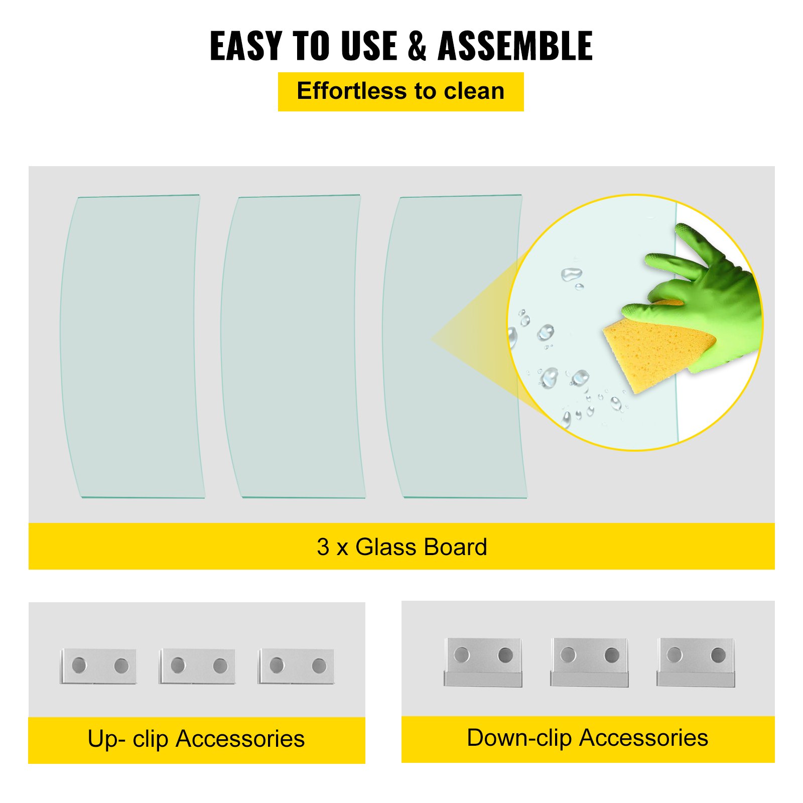 VEVOR Fire Pit Wind Guard Tempered Glass Flame Guard 17x17x6 In 1/4-In Thick