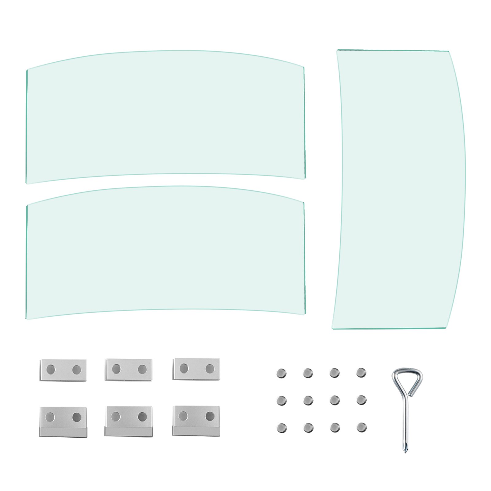 VEVOR Fire Pit Wind Guard Tempered Glass Flame Guard 17x17x6 In 1/4-In Thick