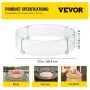 VEVOR Fire Pit Wind Guard Tempered Glass Flame Guard 23x6 In 0.24 In Thick