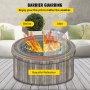 VEVOR Fire Pit Wind Guard, 23 x 23 x 6 Inch Glass Flame Guard, Round Glass Shield, 1/4-Inch Thick Fire Table, Clear Tempered Glass Flame Guard, Steady Feet Tree Pit Guard for Propane, Gas, Outdoor