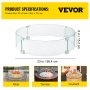 VEVOR Fire Pit Wind Guard, 23 x 23 x 6 Inch Glass Flame Guard, Round Glass Shield, 1/4-Inch Thick Fire Table, Clear Tempered Glass Flame Guard, Steady Feet Tree Pit Guard for Propane, Gas, Outdoor