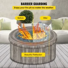 VEVOR Fire Pit Wind Guard, Glass Flame Guard, Round Glass Shield, 1/4-Inch Thick Fire Table, Clear Tempered Glass Flame Guard, Aluminum Alloy Feet for Propane, Gas, Outdoor (23 x 23 x 6 Inch)