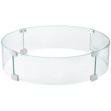 VEVOR Fire Pit Wind Guard, Glass Flame Guard, Round Glass Shield, 1/4-Inch Thick Fire Table, Clear Tempered Glass Flame Guard, Aluminum Alloy Feet for Propane, Gas, Outdoor (23 x 23 x 6 Inch)
