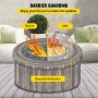 VEVOR Fire Pit Wind Guard, 24 x 24 x 6 inch Glass Flame Guard, Round Glass Shield, 1/4-Inch Thick Fire Table, Clear Tempered Glass Flame Guard, Aluminum Alloy Feet for Propane, Gas, Outdoor