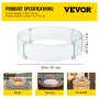 VEVOR Fire Pit Wind Guard, 24 x 24 x 6 inch Glass Flame Guard, Round Glass Shield, 1/4-Inch Thick Fire Table, Clear Tempered Glass Flame Guard, Aluminum Alloy Feet for Propane, Gas, Outdoor