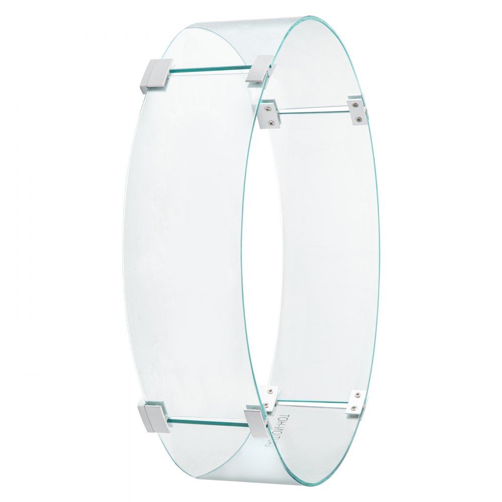 VEVOR Fire Pit Wind Guard, 29.1x29.1x6 inch Glass Flame Guard, Round Glass Shield, 1/4-Inch Thick Fire Table, Clear Tempered Glass Flame Guard, Aluminum Alloy Feet for Propane, Gas, Outdoor