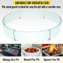VEVOR Fire Pit Wind Guard, 47 x 47 x 8 Inch Glass Flame Guard, Round Glass Shield, 1/4-Inch Thick Fire Table, Clear Tempered Glass Flame Guard, Aluminum Alloy Feet for Propane, Gas, Outdoor