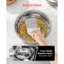 VEVOR Chafing Dish Buffet Set, 5 Qt 4 Pack, Stainless Steel Chafer with 4 Full Size Pan, Round Catering Warmer Server with Glass Lid Water Pan Folding Stand Fuel Holder, for Wedding Party Banquet