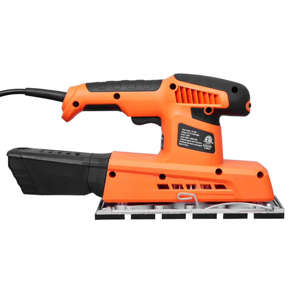 VEVOR Sheet Sander, 1/2 Sheet 2.5A Electric Sander for Woodworking, Max. 12000RPM Variable Speed Sheet Finishing Sander with Sandpaper and Dust Box for Wood Polishing Sanding