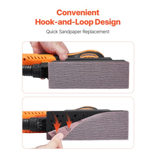 350W Brushless Motor Sheet Sander With 12 Sanding Paper - Red