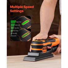 3/8 Sheet Sander 350W 6 Speeds Brushless Finishing Sander for Woodworking