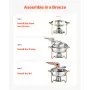 Set de bufet VEVOR pentru încălzit dish-uri, 5 litri, pachet de 4, încălzitor din oțel inoxidabil cu 4 tigăi de dimensiuni normale, încălzitor rotund pentru catering cu capac, tavă cu apă, suport pliabil cu clemă, pentru nunți, petreceri, banchete, auriu