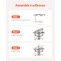 5 Qt 4 Pack Round Chafing Dish Buffet Set Fullsize Pan Stainless Steel Rose Gold