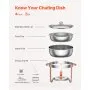 VEVOR Chafing Dish Buffet Set, 5 Qt 4 Pack, Stainless Steel Chafer with 4 Full Size Pans, Round Catering Warmer Server with Lid Water Pan Folding Stand Clip, for Weddings Parties Banquets, Rose Gold