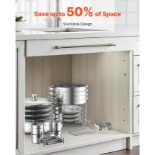 VEVOR 5 Qt 4 Pack Round Chafing Dish Buffet Set Full-Size Pan Stainless Steel