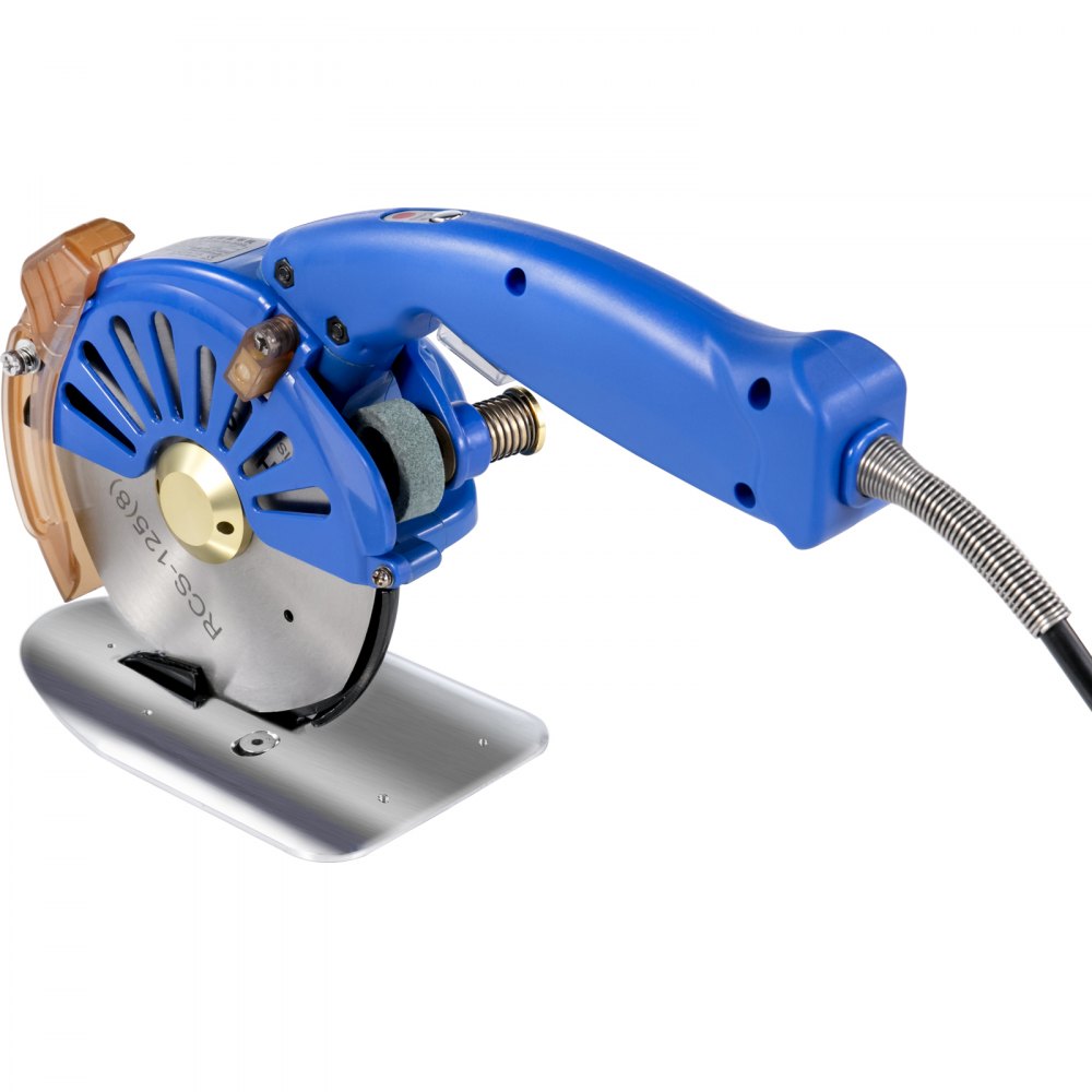VEVOR Fabric Cutter 125mm Rotary Fabric Cutter 39mm Cutting Height Blue Electric Rotary Cutter All-Copper Motor with Low Noise Adjustable Speed Electric Scissors for Cutting Fabric and Leather
