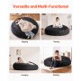 VEVOR Bean Bag Chair, Giant BeanBag Chair with Removable & Washable Cover for Adult, Dutch Velvet & High-Density Foam Filling Round Bean Bag with Handle and Side Pocket for Living Room Bedroom, Black
