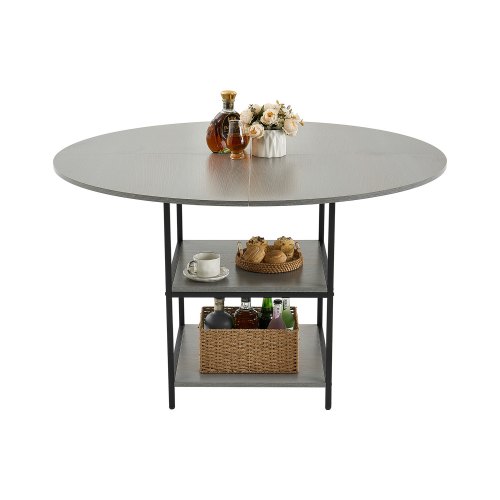 VEVOR 47 in Round Dining Table Wood Kitchen Table for 2-4 Person (Only Table)