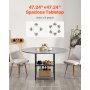 VEVOR 47 in Round Dining Table Wood Kitchen Table for 2-4 Person (Only Table)