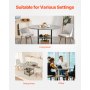 VEVOR 47 in Round Dining Table Wood Kitchen Table for 2-4 Person (Only Table)