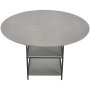 VEVOR Round Dining Table, 47 inch Wood Table for 4-6 Person, Modern Circle Dinner Furniture, Leisure Tables with Storage Shelf and Metal Legs, for Home Kitchen Living Room, Grey (Only Table)