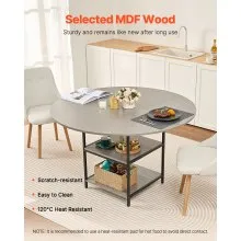 VEVOR 47 in Round Dining Table Wood Kitchen Table for 2-4 Person (Only Table)
