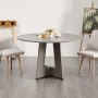 Mesa de comedor redonda VEVOR de madera de 120 cm para 4-6 personas, estilo rústico, con patas de madera gruesas, ideal para cocina, salón o comedor, color gris (solo mesa)