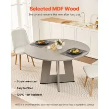 VEVOR 47 in Round Dining Table Wood Kitchen Table for 2-4 Person (Only Table)
