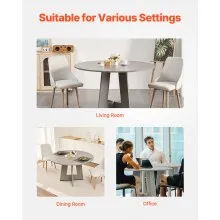 VEVOR 47 in Round Dining Table Wood Kitchen Table for 2-4 Person (Only Table)